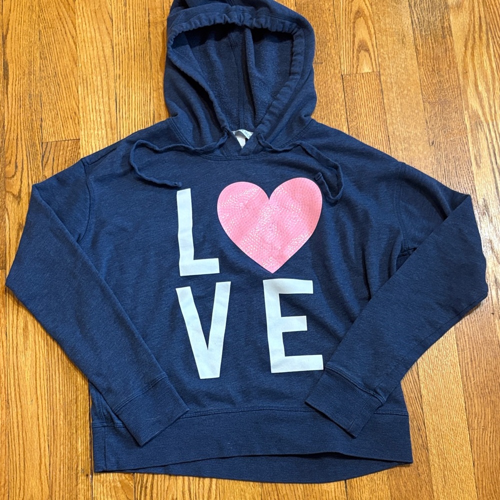 Victoria's Secret Navy Blue Love Hoodie 💖Rare💖